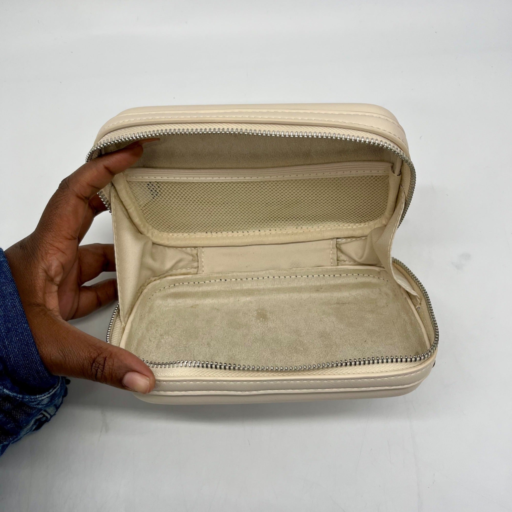 MMS Beige Box-Shaped Crossbody Bag