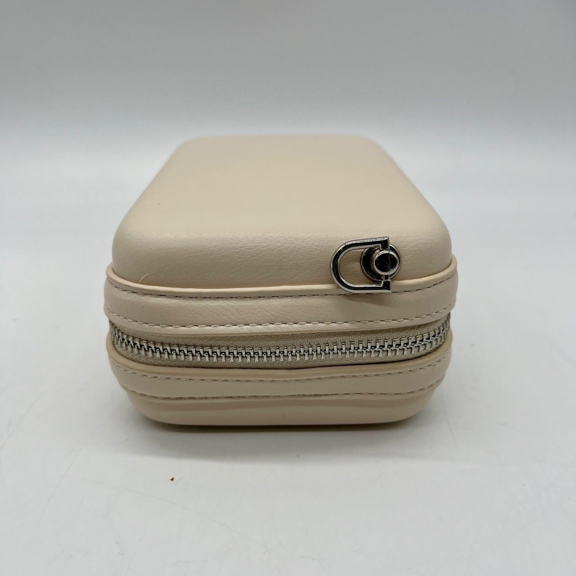 MMS Beige Box-Shaped Crossbody Bag