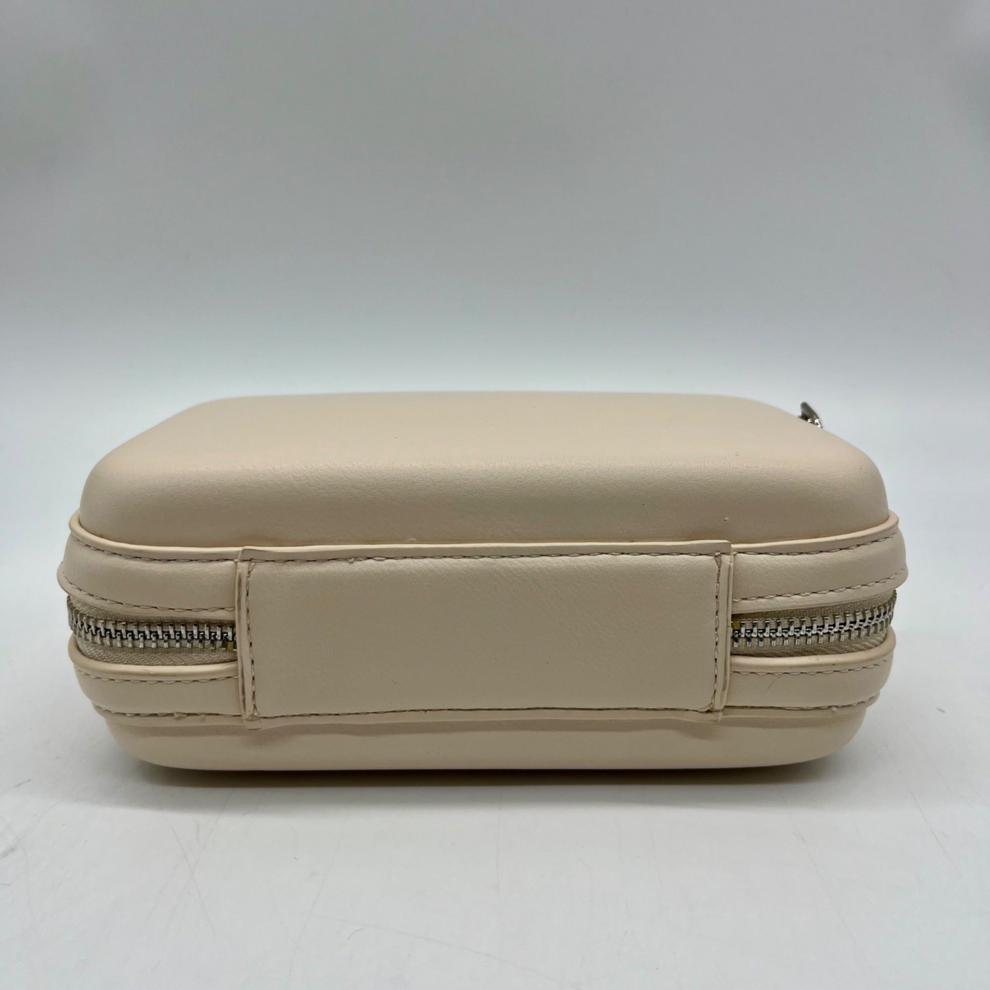 MMS Beige Box-Shaped Crossbody Bag