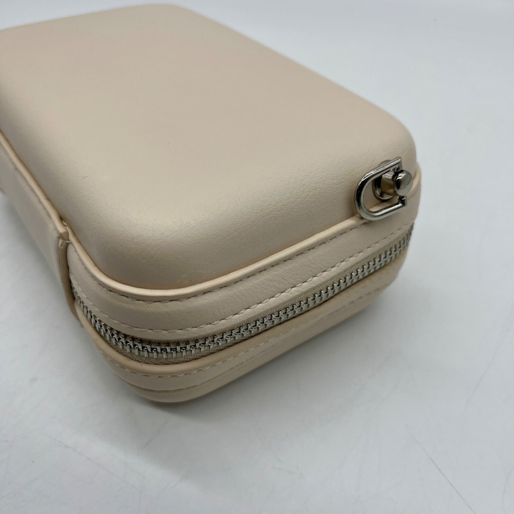MMS Beige Box-Shaped Crossbody Bag