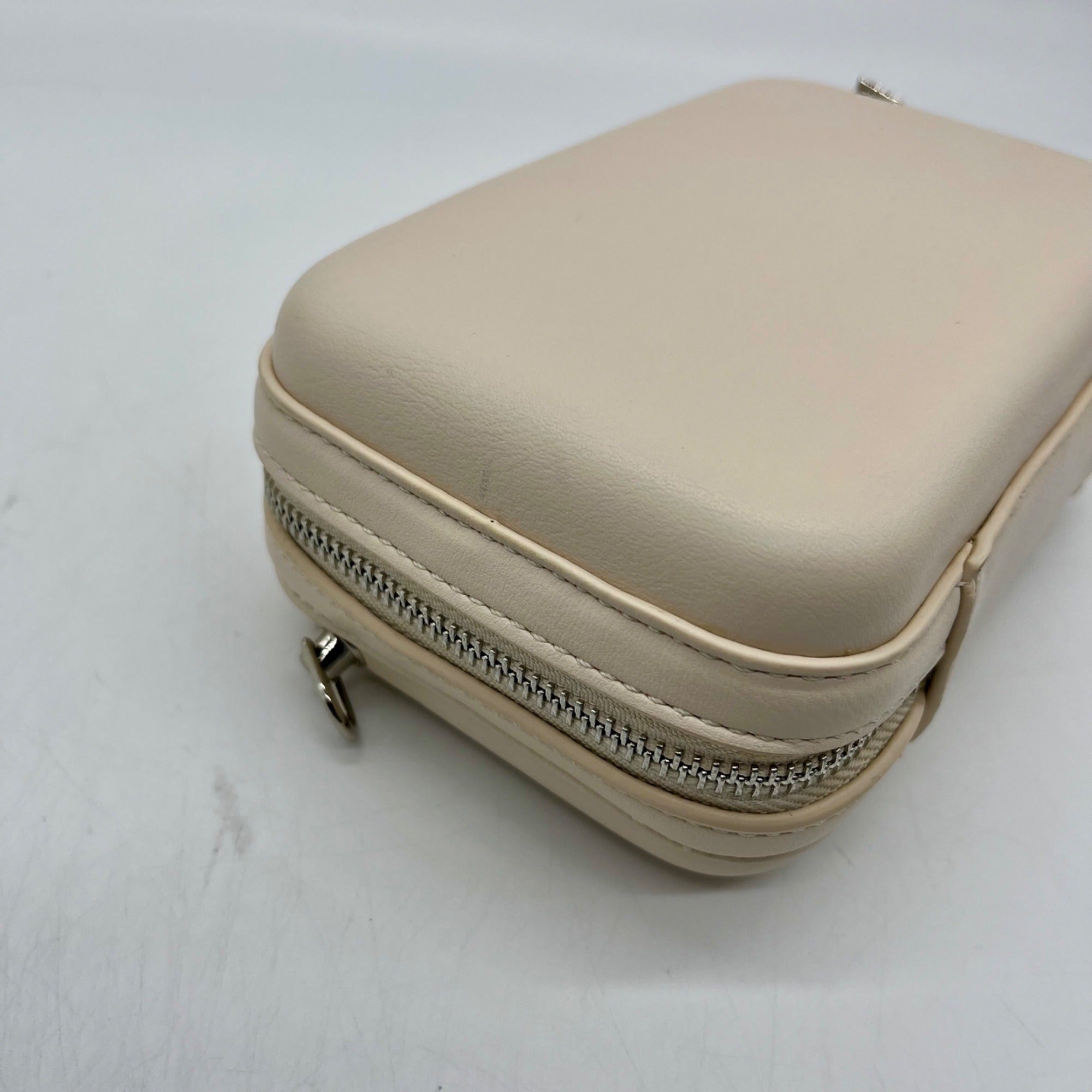 MMS Beige Box-Shaped Crossbody Bag