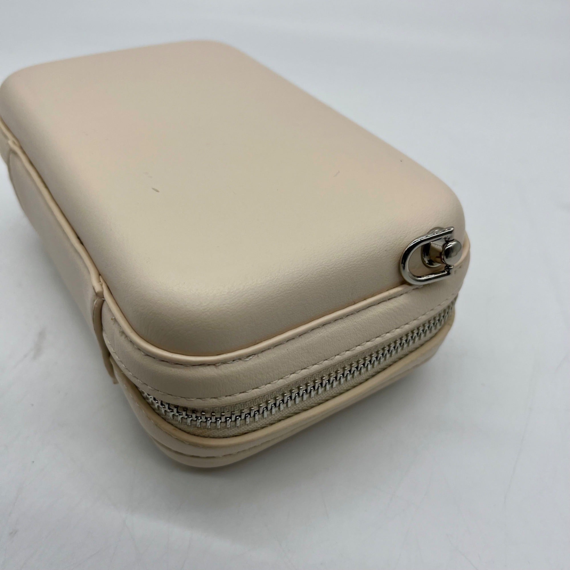 MMS Beige Box-Shaped Crossbody Bag