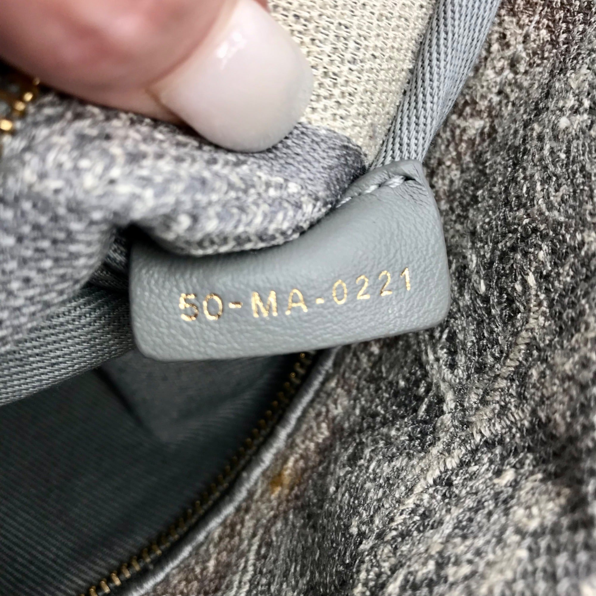 Christian Dior Gray &amp; White Canvas D-Light Satchel Bag