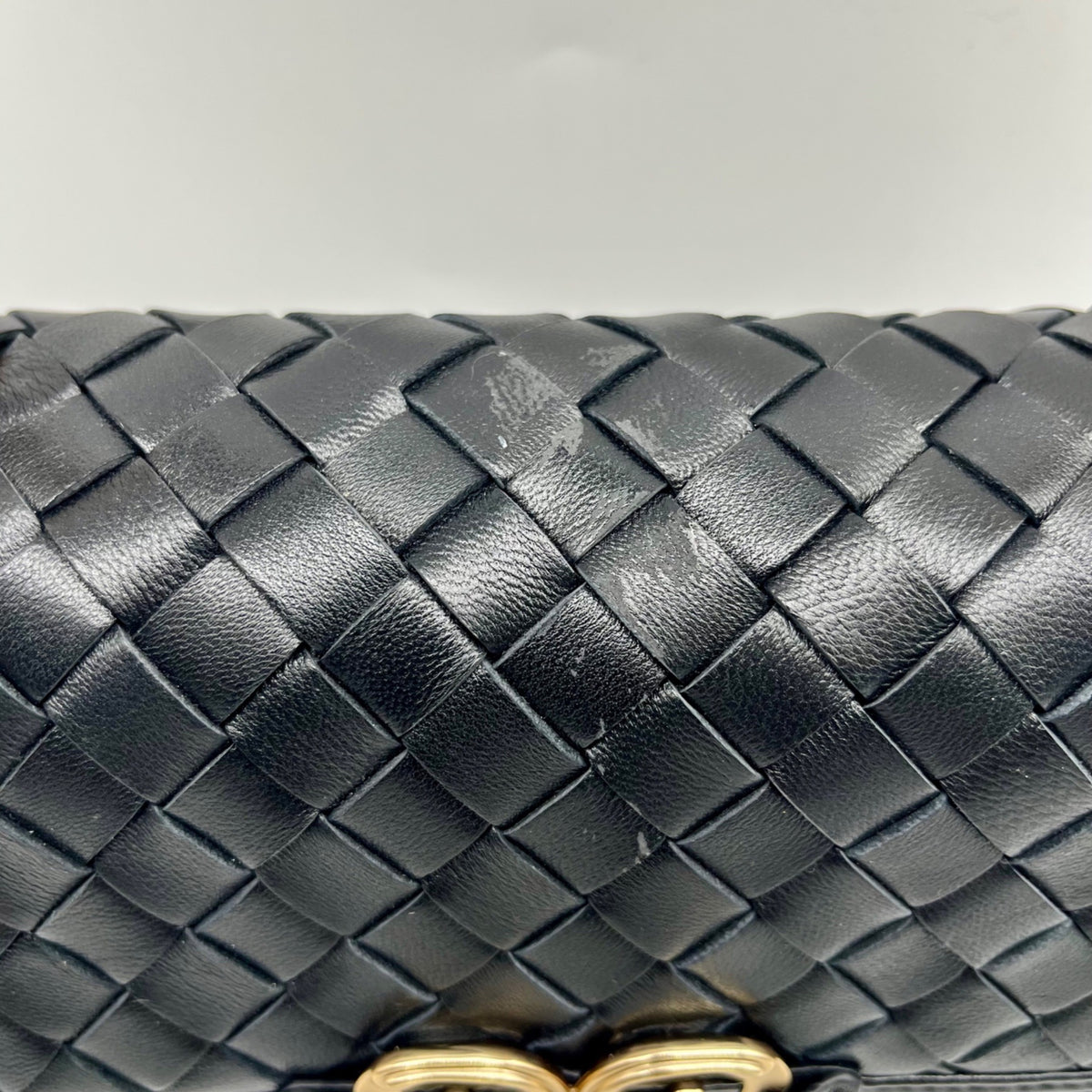 Sam Edelman Black Woven Leather Christy Top Handle Crossbody Bag