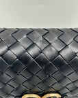 Sam Edelman Black Woven Leather Christy Top Handle Crossbody Bag