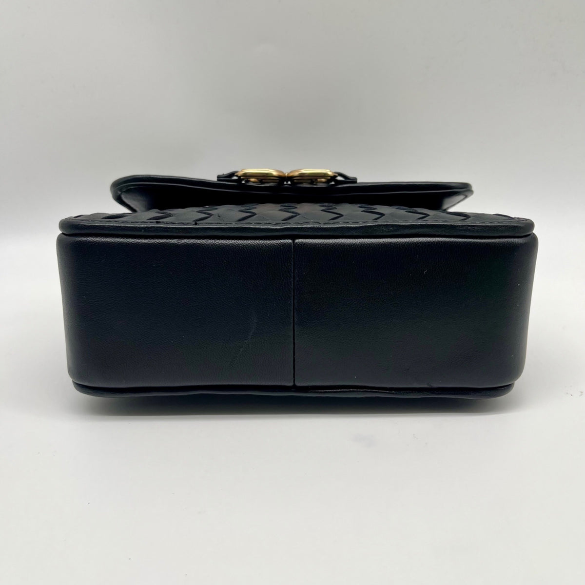 Sam Edelman Black Woven Leather Christy Top Handle Crossbody Bag