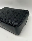 Sam Edelman Black Woven Leather Christy Top Handle Crossbody Bag