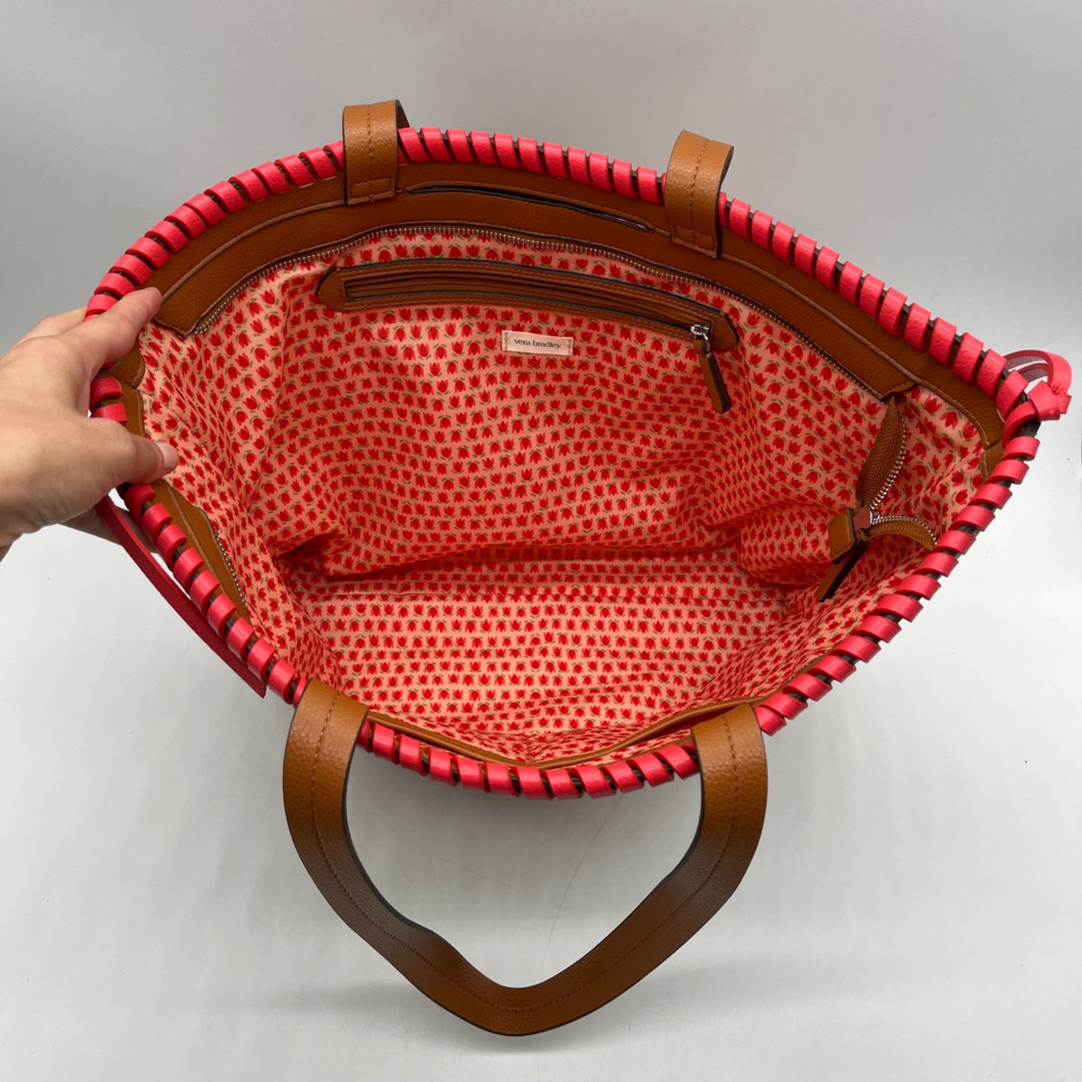 Vera Bradley Brown Faux Leather Tote Bag