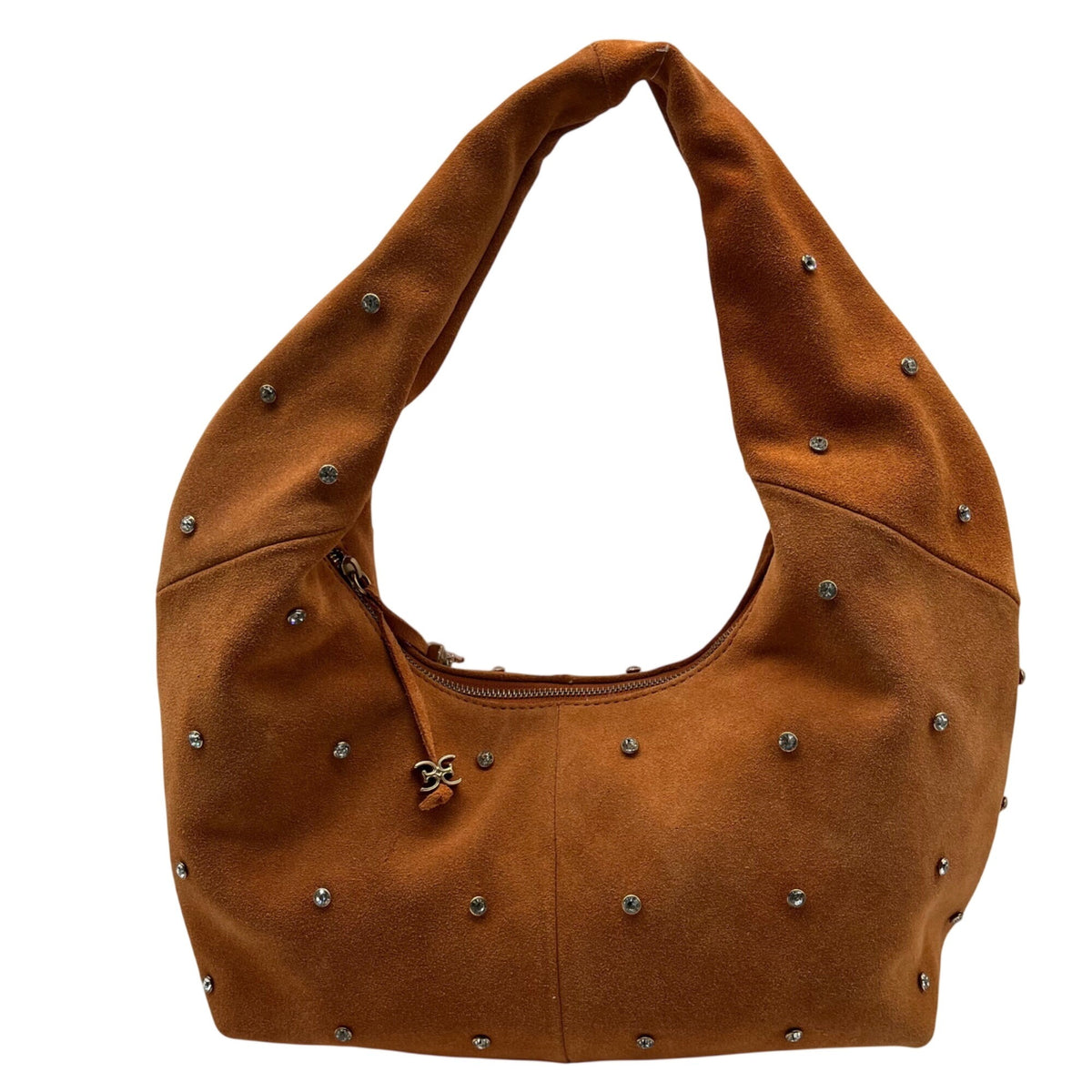 Sam Edelman Faren Rhinestone Medium Rust Suede Hobo