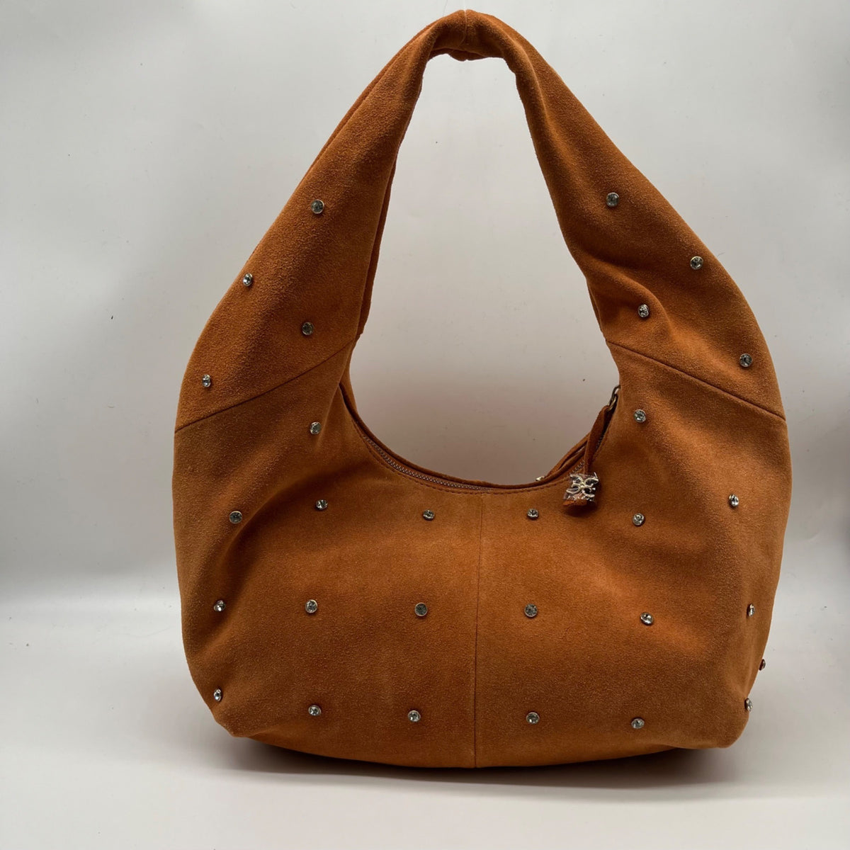 Sam Edelman Faren Rhinestone Medium Rust Suede Hobo