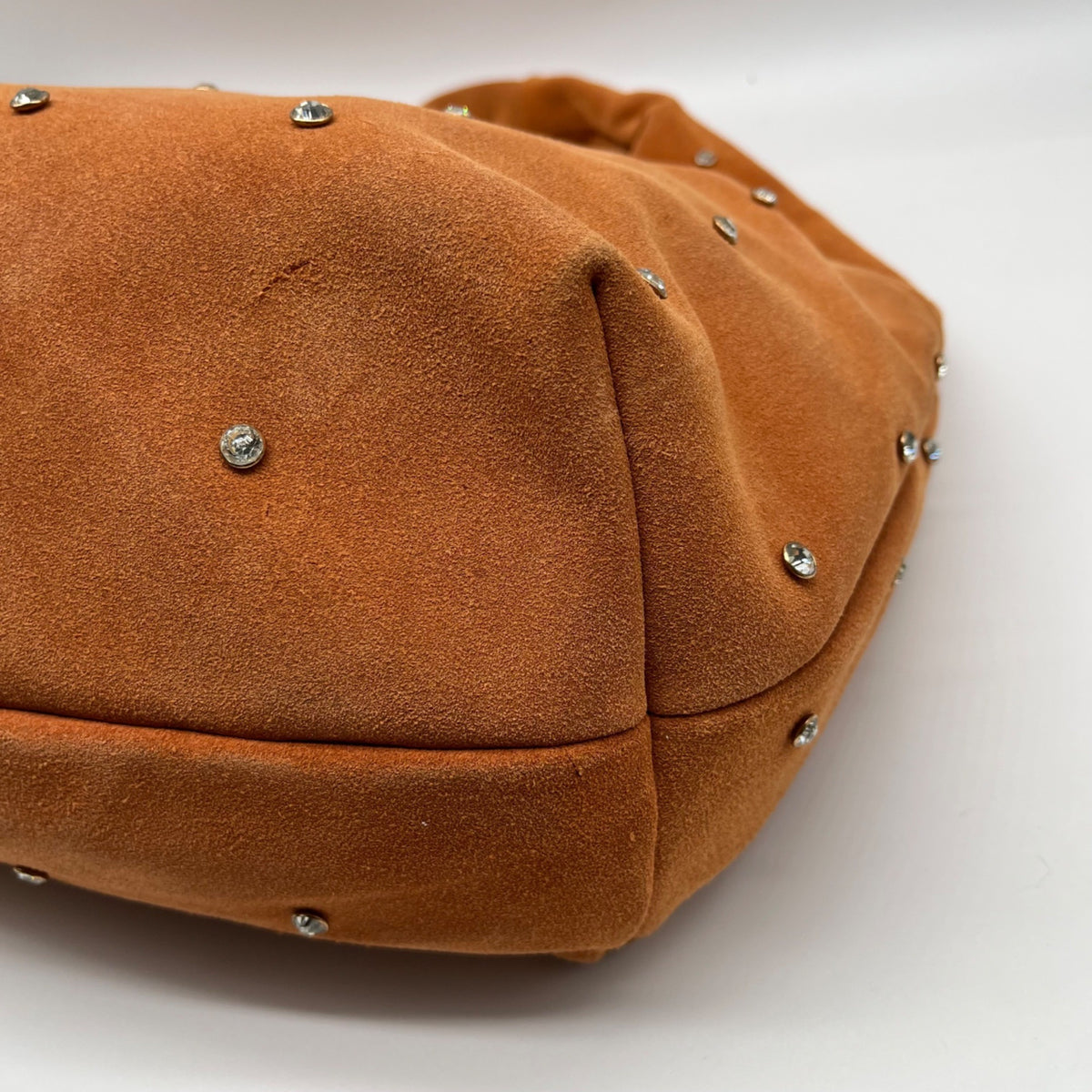 Sam Edelman Faren Rhinestone Medium Rust Suede Hobo