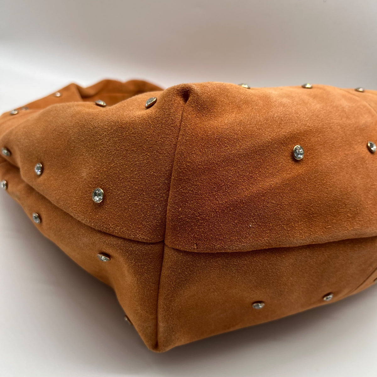 Sam Edelman Faren Rhinestone Medium Rust Suede Hobo