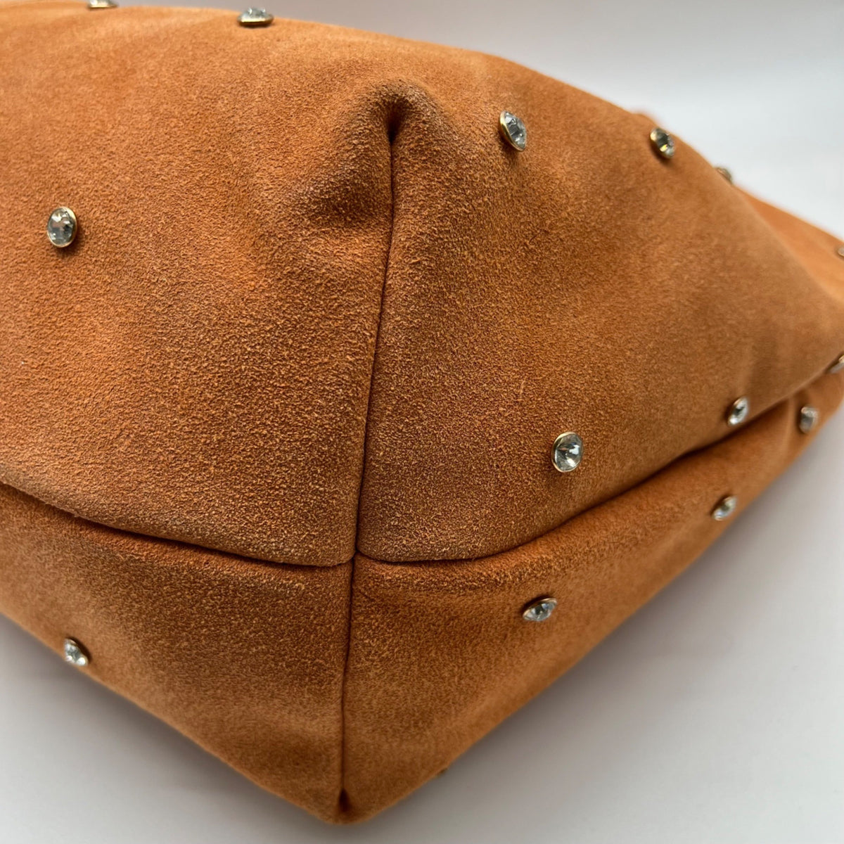 Sam Edelman Faren Rhinestone Medium Rust Suede Hobo