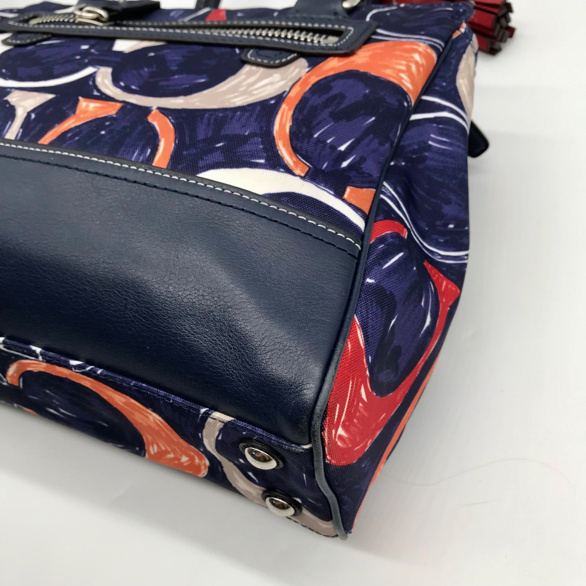 Coach Blue Canvas Legacy Heritage Candace Carryall Satchel Bag 19951