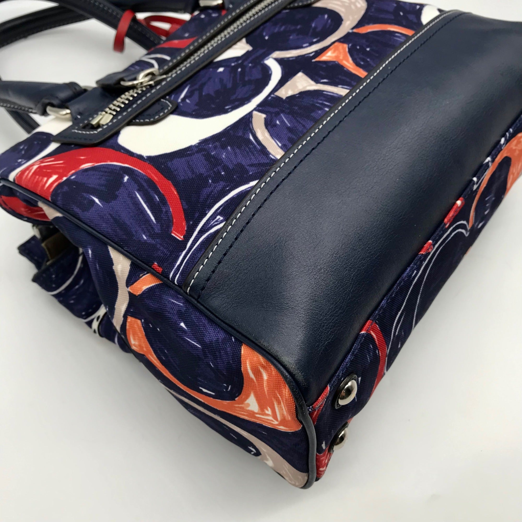 Coach Blue Canvas Legacy Heritage Candace Carryall Satchel Bag 19951