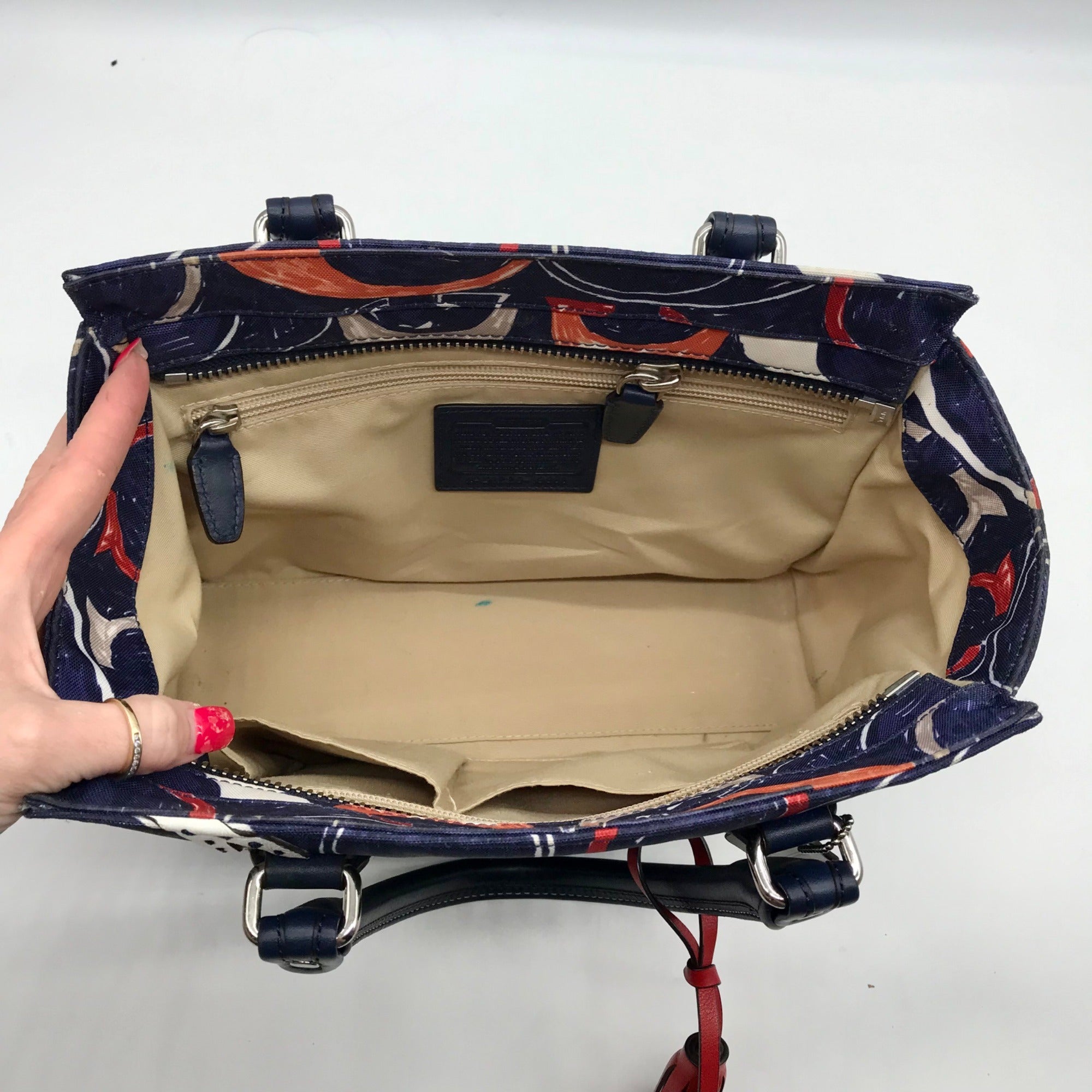 Coach Blue Canvas Legacy Heritage Candace Carryall Satchel Bag 19951