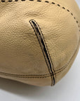 Cole Haan Beige Pebbled Leather Shoulder Bag