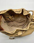 Cole Haan Beige Pebbled Leather Shoulder Bag