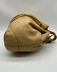 Cole Haan Beige Pebbled Leather Shoulder Bag