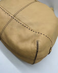 Cole Haan Beige Pebbled Leather Shoulder Bag