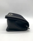 Badgley Mischka  Black Beaded Quilted Diamond Faux Leather Crossbody