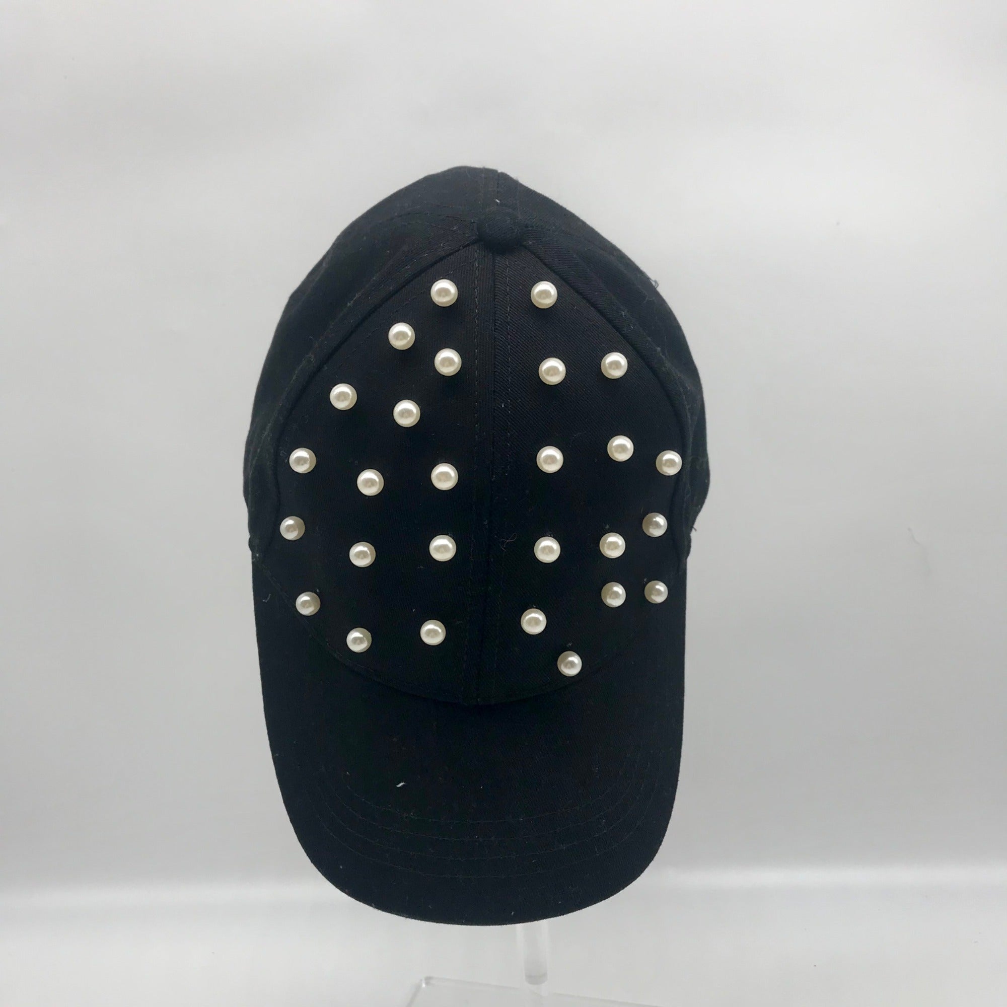 I.N.C. International Concepts Black Embellished Pearl Hat