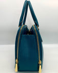 Michael Kors Reese Deep Teal Leather Double Zip Satchel