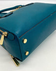 Michael Kors Reese Deep Teal Leather Double Zip Satchel