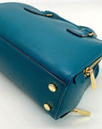 Michael Kors Reese Deep Teal Leather Double Zip Satchel