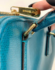 Michael Kors Reese Deep Teal Leather Double Zip Satchel