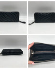 Cole Haan Black Patent Leather Genevieve Woven Triangle Purse & Wallet