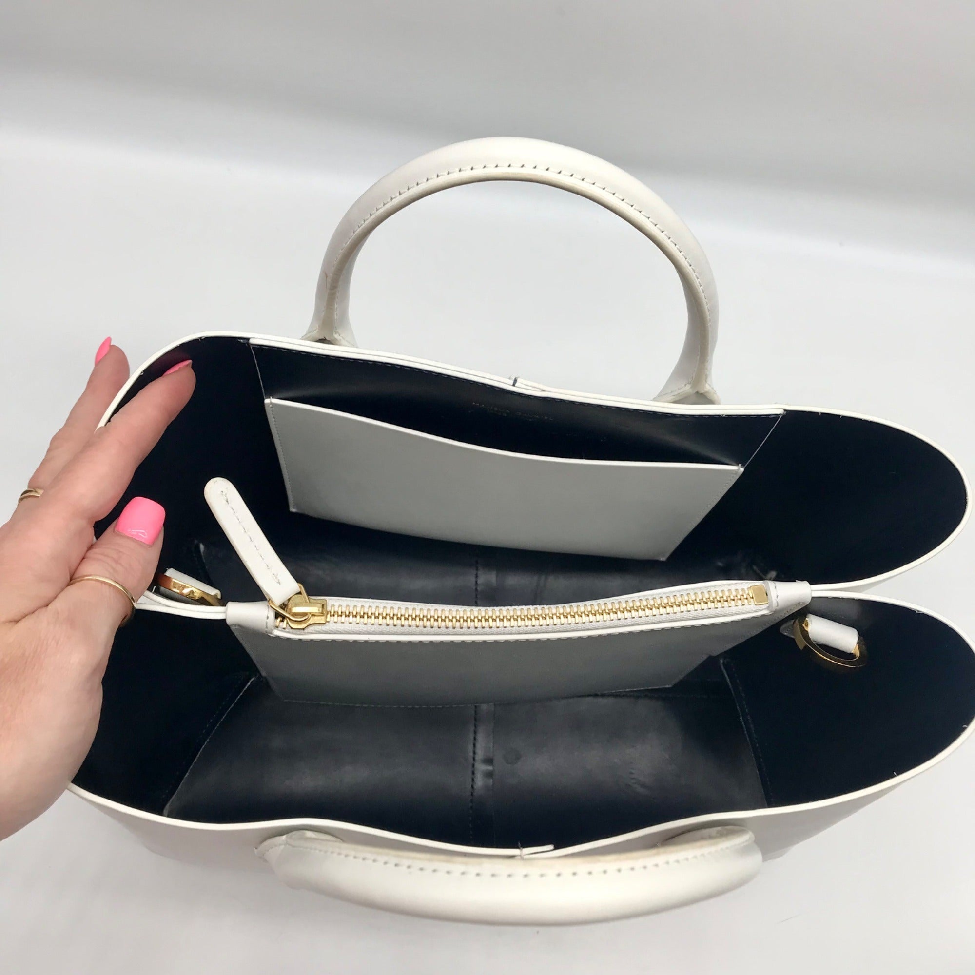 Mansur Gavriel White Leather Convertible Satchel
