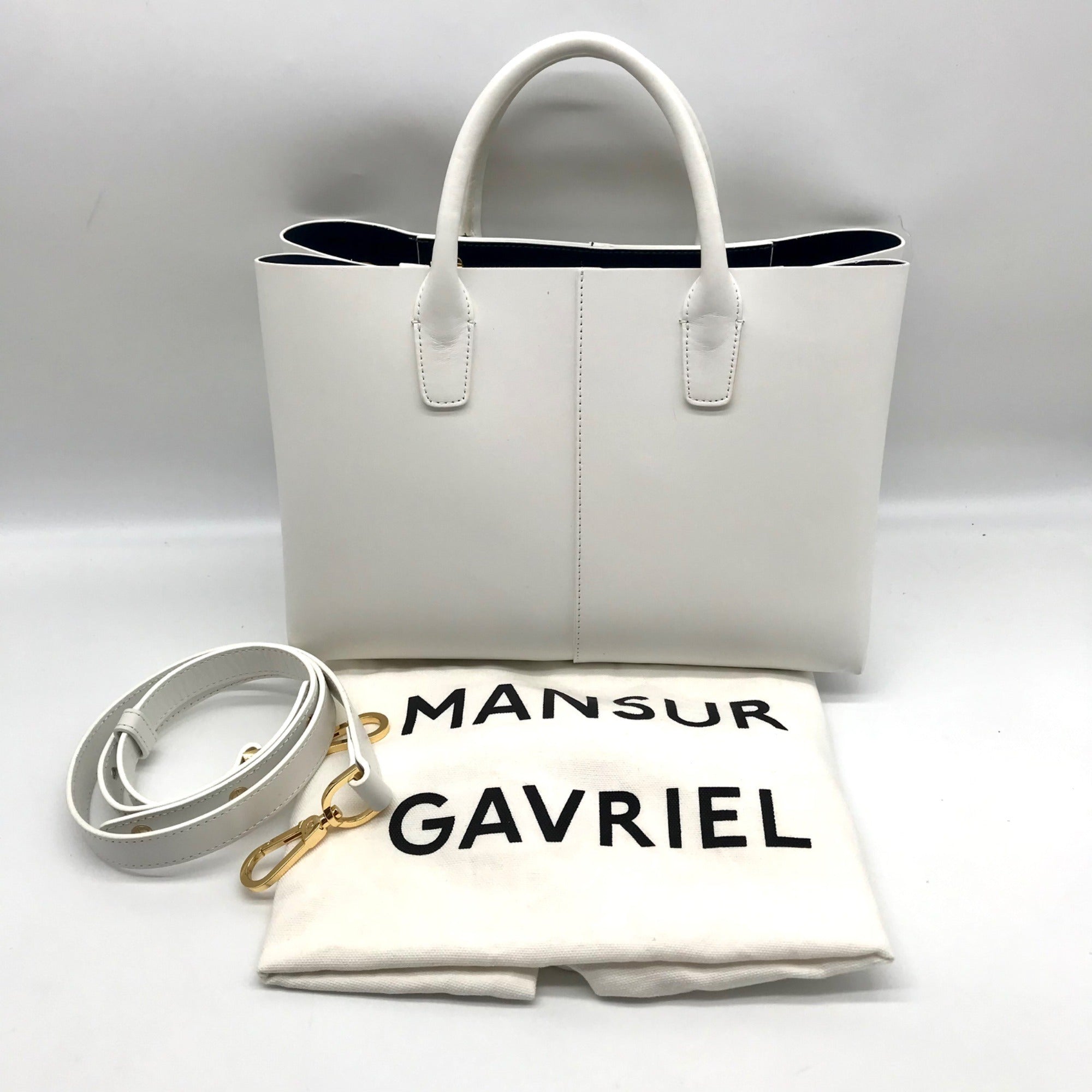 Mansur Gavriel White Leather Convertible Satchel