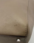 Tory Burch Grey Leather Emerson Small Top Zip Tote Bag