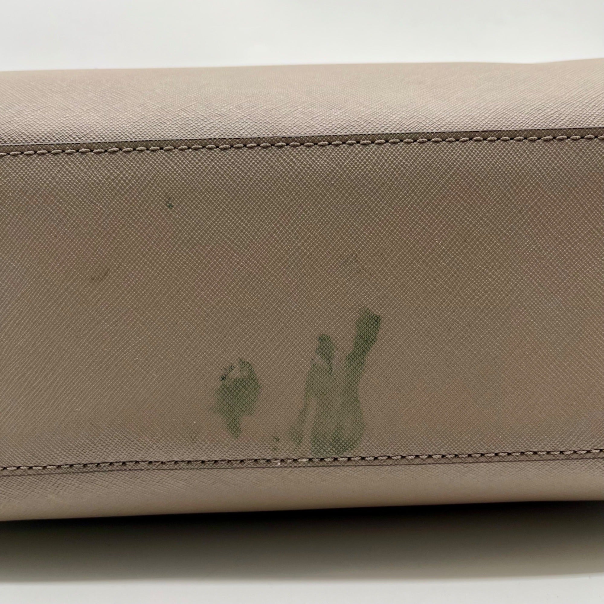 Tory Burch Grey Leather Emerson Small Top Zip Tote Bag