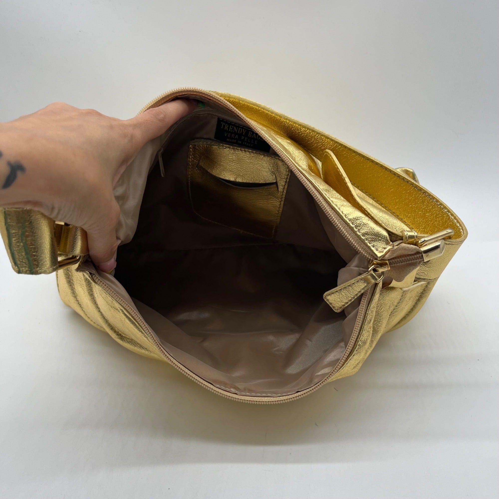 Trendy Bags Gold Hobo Shoulder Bag