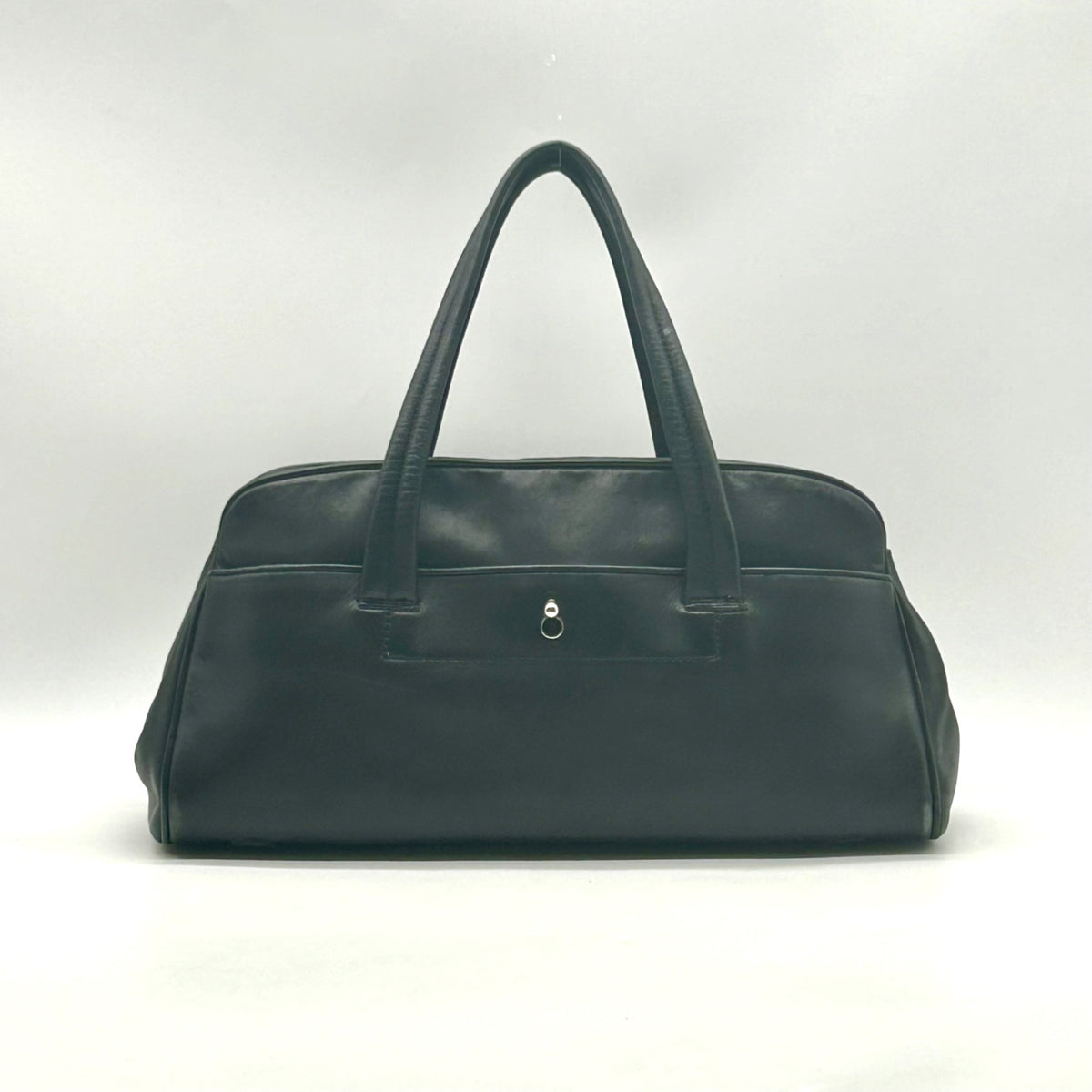 Narciso Rodriguez Black Leather Bowler Satchel Bag
