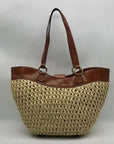 Patricia Nash Tan Woven Raffia Handbag