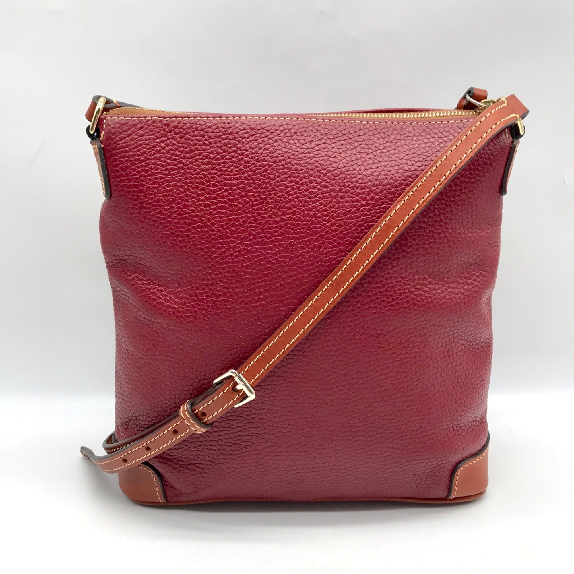 Dooney &amp; Bourke Wine Pebbled Leather Wexford Crossbody Bag