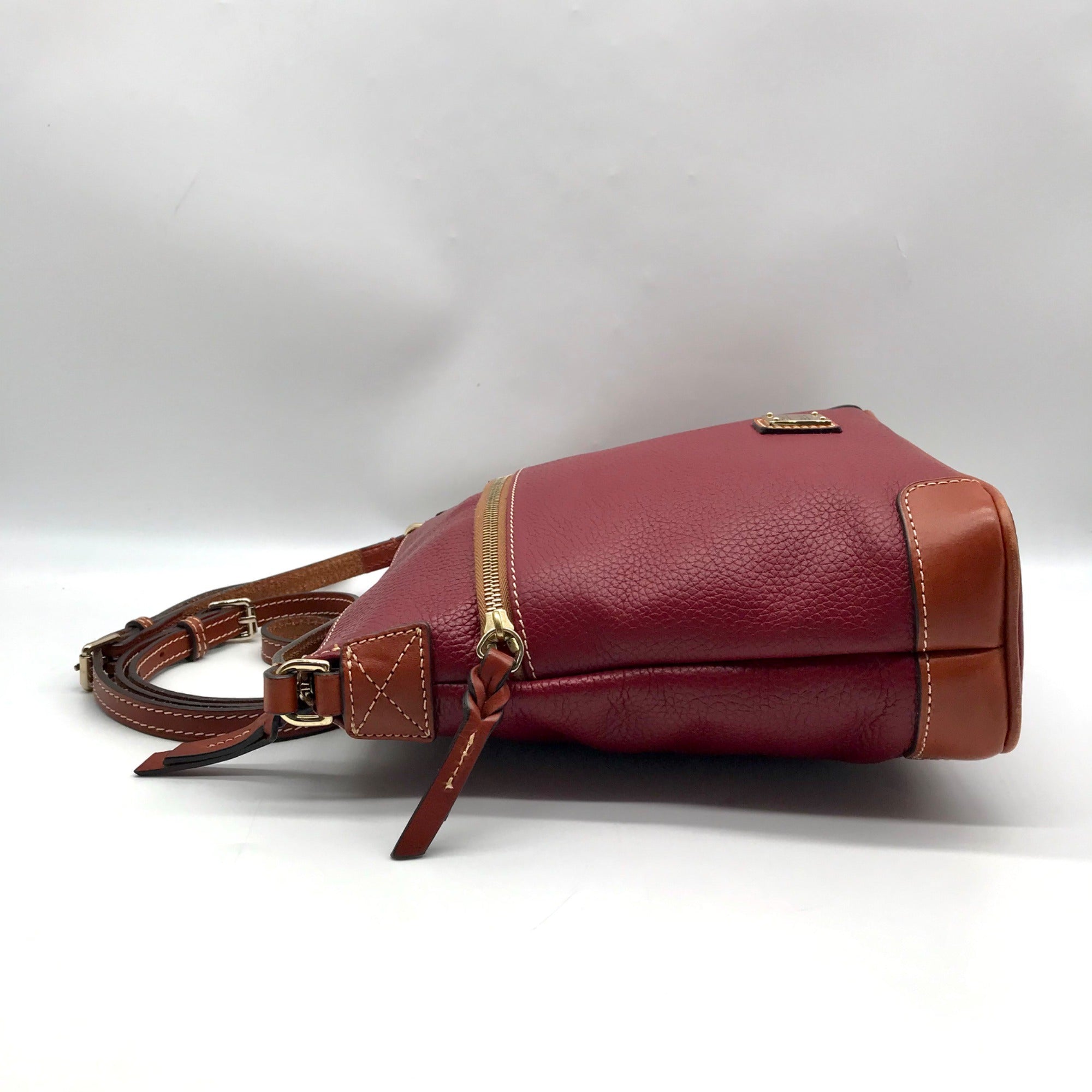 Dooney &amp; Bourke Wine Pebbled Leather Wexford Crossbody Bag