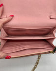 Tory Burch Pink Saffiano Leather Robinson Chain Crossbody