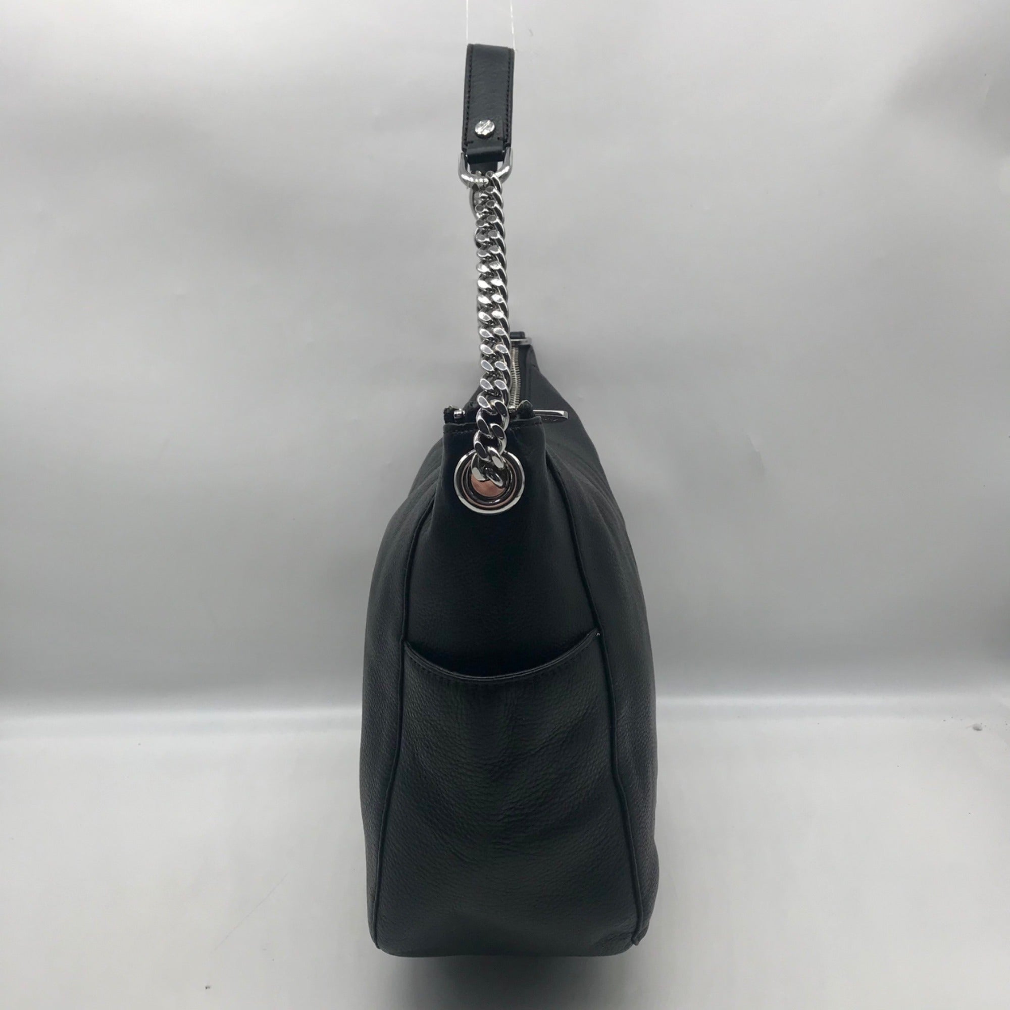 Michael Kors Black Leather Chandler Convertible Shoulder Bag.