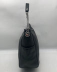 Michael Kors Black Leather Chandler Convertible Shoulder Bag.