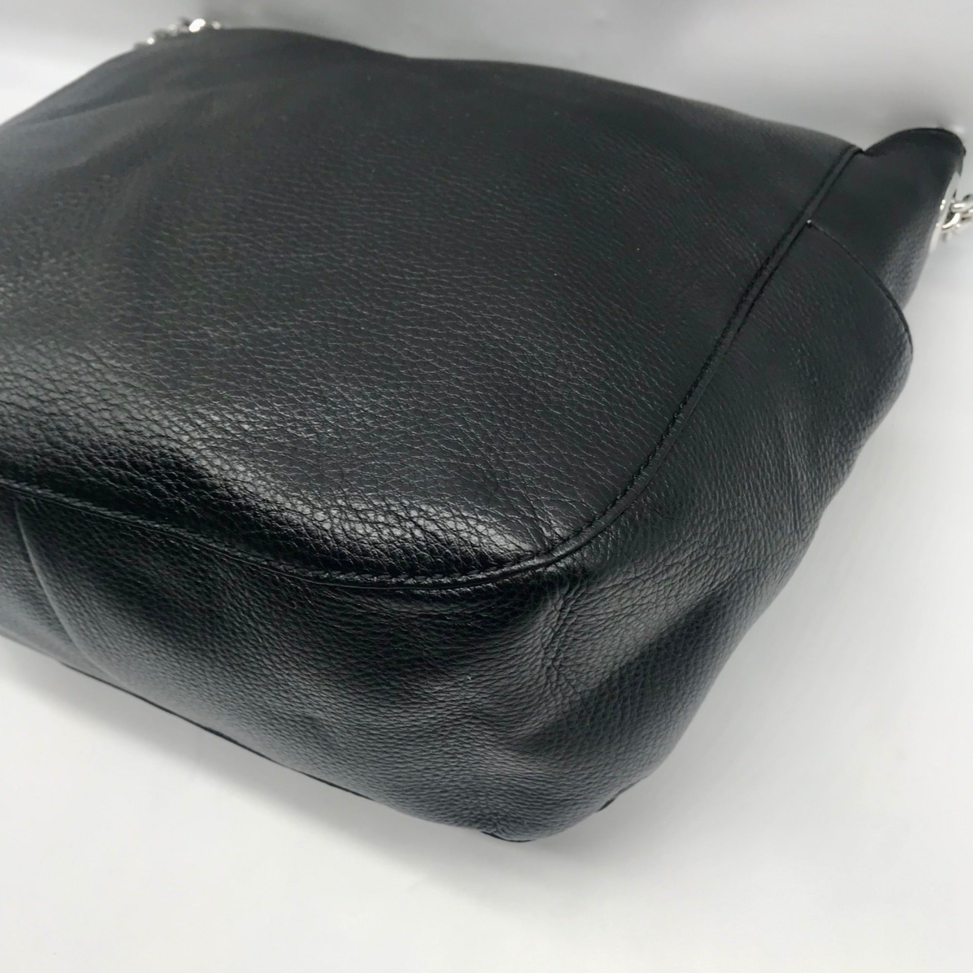 Michael Kors Black Leather Chandler Convertible Shoulder Bag.