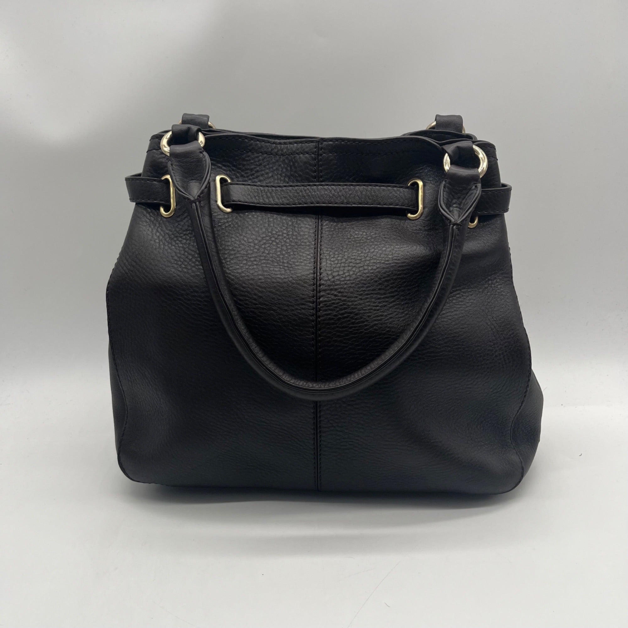 Cole Haan Chocolate Pebbled Leather Shoulder Bag