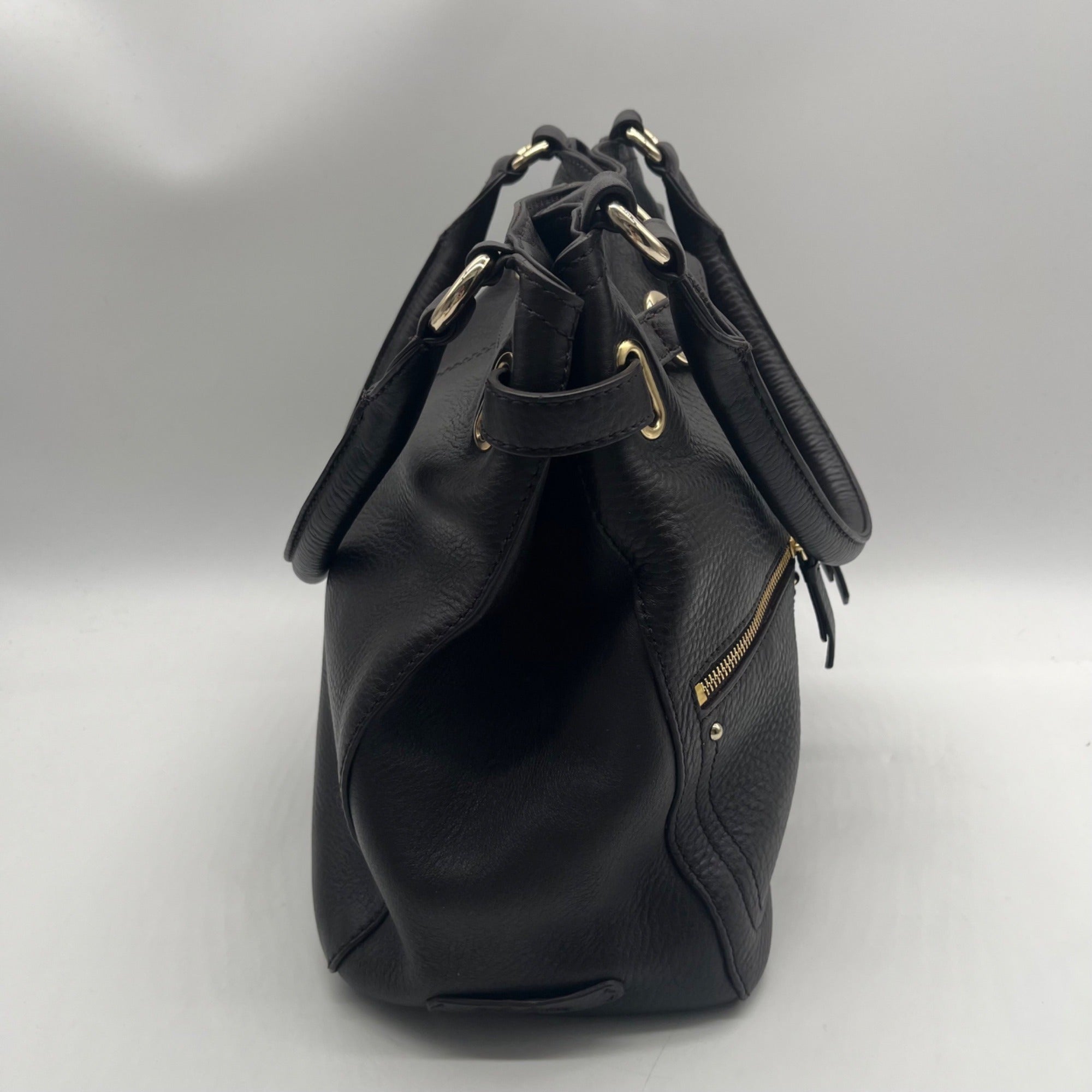 Cole Haan Chocolate Pebbled Leather Shoulder Bag