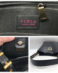 Furla Onyx Croc Embossed Leather Hobo Shoulder Bag