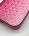 Michael Kors Dragon Fruit Ombre Leather Jet Set Logo Crossbody Bag