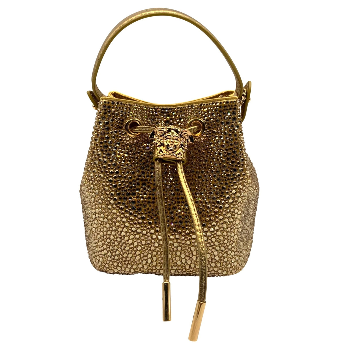 Versace La Medusa Gold Embellished Bucket Bag