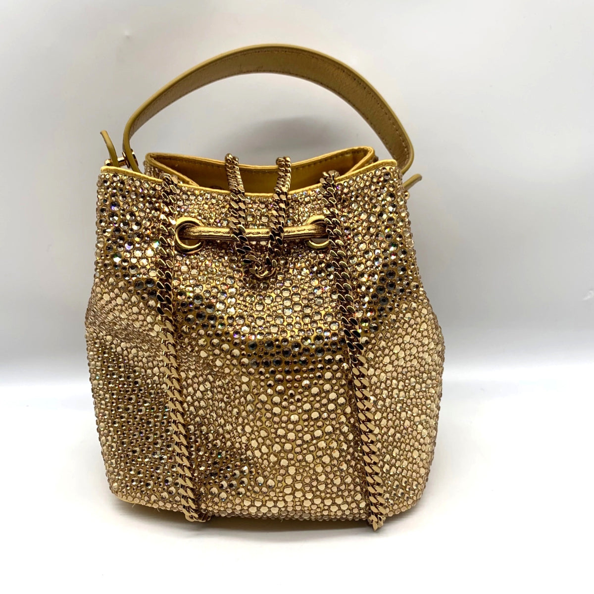 Versace La Medusa Gold Embellished Bucket Bag